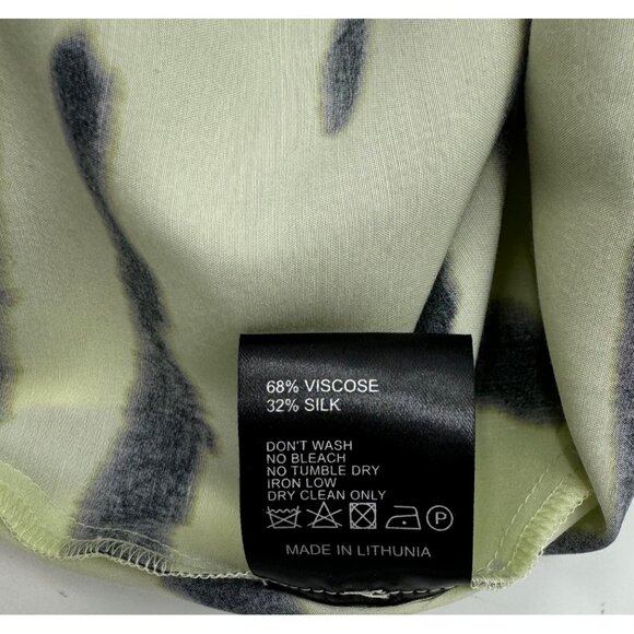 Christian Wijnants Womens V-Neck Lime with Wild Stripes Zebra Print Dress Size 4 - Picture 5 of 11